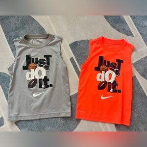 Nike Kids' Orange and Gray Tank Tops